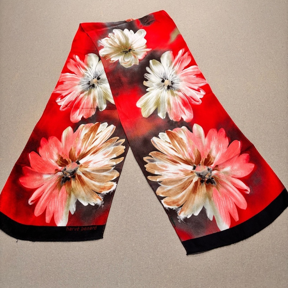 Vintage silk Harve Benard floral scarf